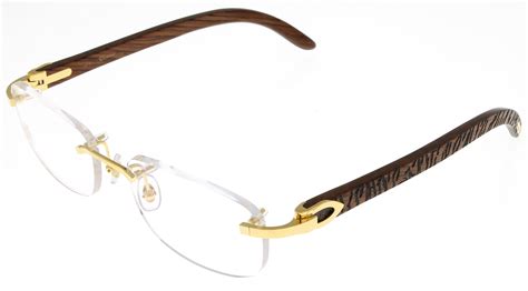 cartier eyeglasses wood frame|cartier rectangular rimless glasses.